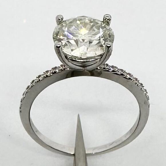 Moissanite Diamond Engagement Ring 2 Ct Brilliant 18K Finish GRA Size 9 - Picture 5 of 12